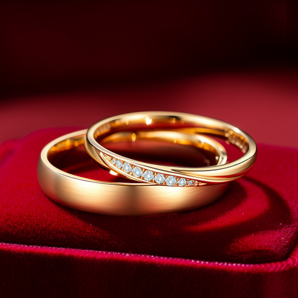 黄金戒指情侣款图片